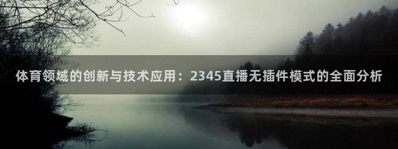 小九体育免费看球直播：体育领域的创新与技术应用：2345直播无插件模式的全面分析